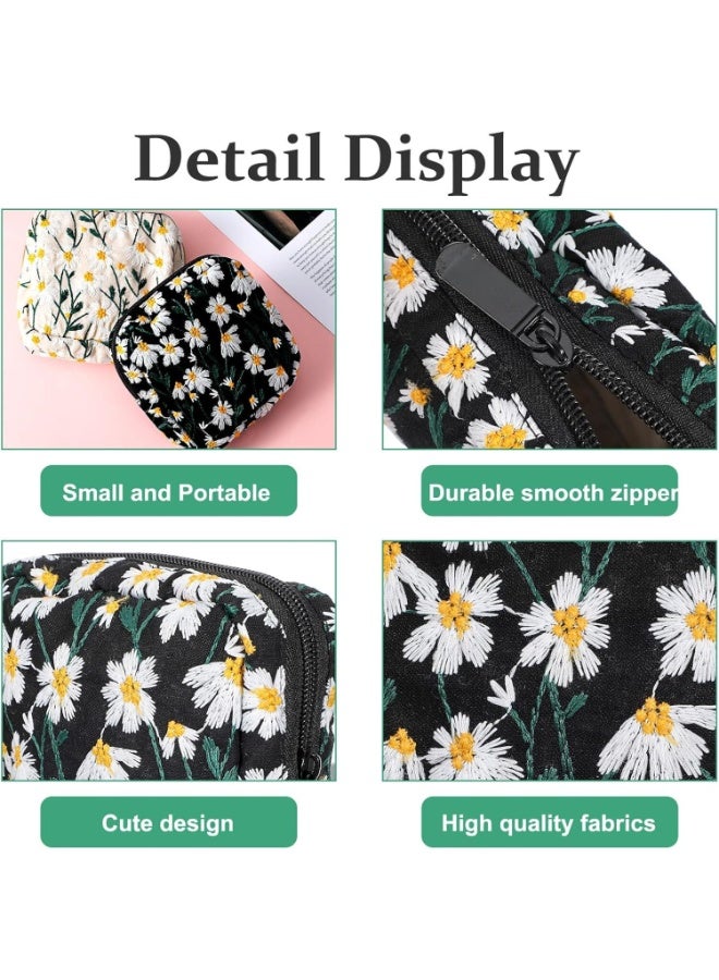 LYNLYN 2PCS Embroidery Storage Pouches, Soft Cotton Zipper Bags for Personal Essentials, Portable Organizer for Women and Teen Girls - Image 5